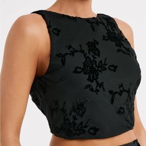 Large Mona Burnout Velvet Cowl Back Top- MESHKI